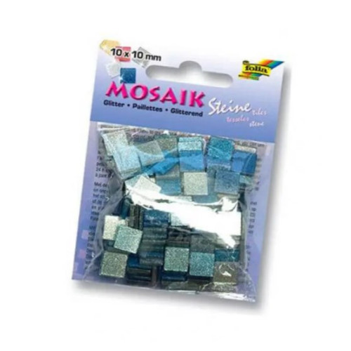 Мозаїка глітерна синя Folia Glitter assortments 45 гр, 10x10 мм 190 шт