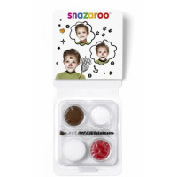 Набір фарб для гриму Snazaroo Mini Face Snow Man Universal 3x3, 75 мл, Червоний, Коричневий, Білий