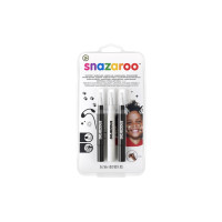 Набір пензлів для гриму Snazaroo Brush Pen, 3x2 мл, чорний 2шт, білий