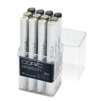 Набір спиртових маркерів Copic Sketch Set Warm Grey, 12 шт, акриловий кейс