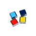 Набор чернил для штемпелей Folia Variostamp Ink Pads, Set III Ассорти, 4 цвета: ярко-красный, желтый, голубой