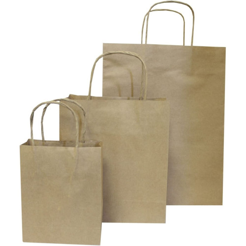 Бумажный пакет Folia Paper Bags Kraft Paper 125 гр, 18x8x21 см, Natural Бежевый