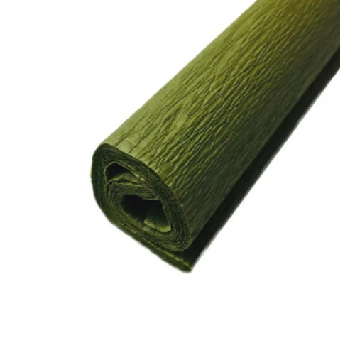 Папір-крепон Folia Crepe paper 32 гр, 50x250 см, №142 Olive green Оливкова
