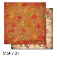 Бумага для скрапбукинга Design Papers Autumn Осень 190 гр, 30,5x30,5 см, №01