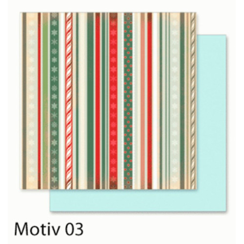 Бумага для скрапбукинга Design Papers Christmas Рождество 190 гр, 30,5x30,5 см, №03