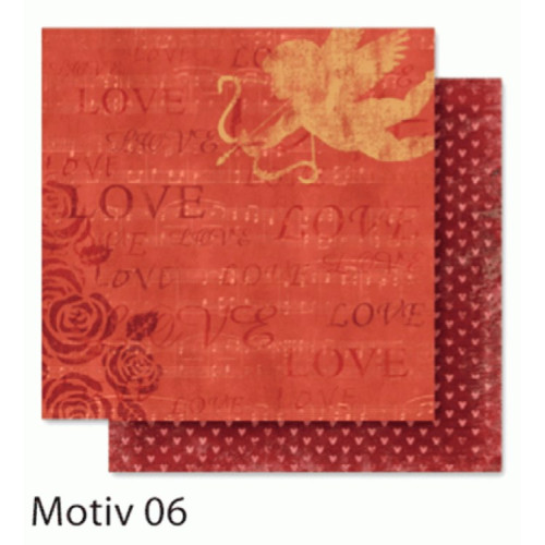 Бумага для скрапбукинга Design Papers Romantic Романтика 190 гр, 30,5x30,5 см, №06