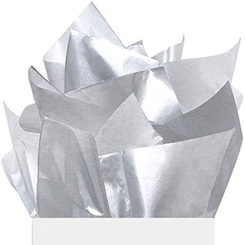 Папір тишею однотонний Folia Tissue Paper 20 гр, 50x70 см 13 аркушів, №66 Silver Срібний
