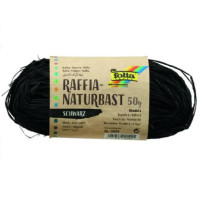 Рафія в мотках Folia Raffia-natural quality №90 Чорний, 50 гр