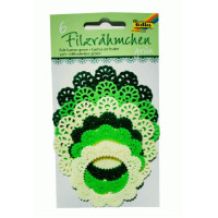 Набір вирубок із фетру для декорування Folia Felt Frames Green 150 гр, d 7-10 см, зелені відтінки 6 шт