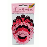 Набор вырубок из фетра для декорирования Folia Felt Frames Rose 150 гр, d 7-10 см, розовые оттенки 6 шт