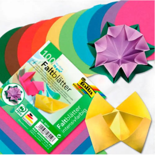 Набор бумаги для оригами Folia Folding Paper 70 гр., ассорти, 100 листов