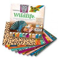 Набір паперу для орігамі Folia Wildlife, 15х15 см, 80 гр., 50 аркушів
