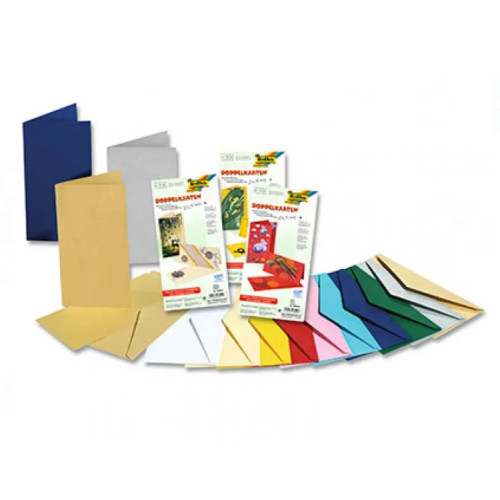 Заготовка для открыток с конвертом Folia прямоугольная, 10,5x21 см, №00 White Белый