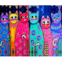 Алмазна мозаїка SANTI Art cats, 40*50см на підрамнику