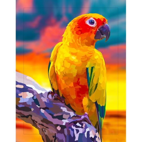 Алмазная мозаика Яркий попугай, 30х40 см SANTI