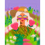 Алмазна мозаїка SANTI Дівчина в квітах 30*40см на підрамнику