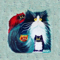 Алмазная мозаика Пушистые котята, 30х30 см на подрамнике SANTI