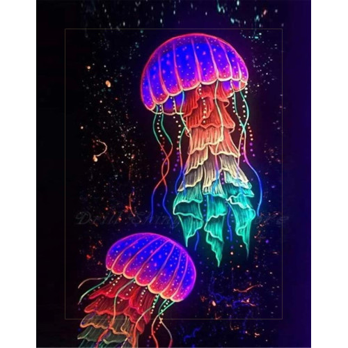 Алмазная мозаика Космические медузы, 30х40 см на подрамнике SANTI