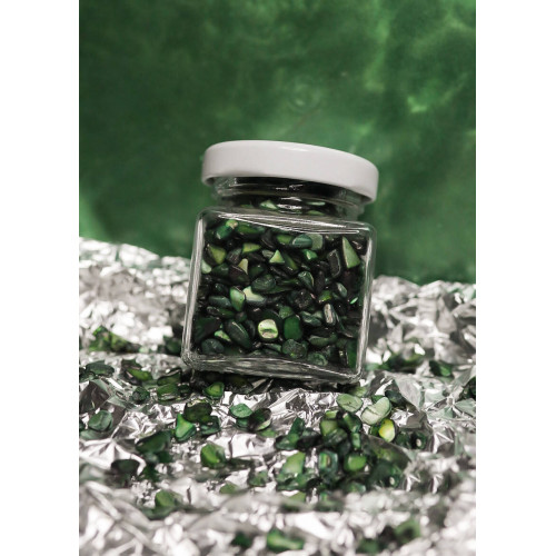 Полированный натуральный камень для декора, зеленый, 100 г