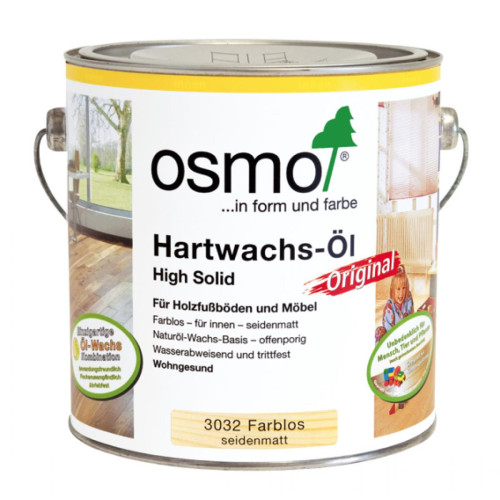 Масло с твердым воском для защиты древесины Osmo Hartwachs-Ol Original 100 мл Шелковисто-матовое 3032