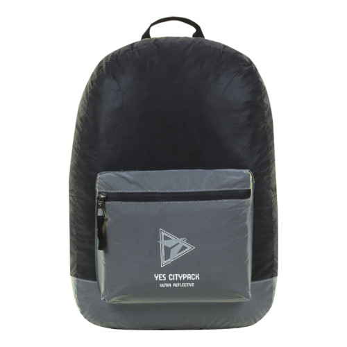 Рюкзак молодежный YES R-03 Ray Reflective черный/серый, 44x29x16 см