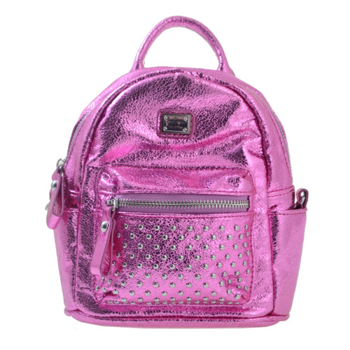 Сумка-рюкзак, розовая, 17x20x8см