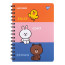 Блокнот YES А5 cпираль с резинкой Line Friends, 80 листов