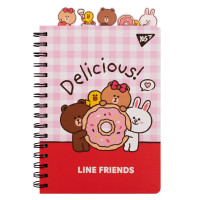 Блокнот YES А5 cпираль с разделителями Line Friends Delicious, 80 листов
