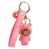 Брелок силиконовый YES Brown pig серия Line Friends