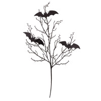 Ветка декоративная Yes Fun Хэллоуин Black Night 94 см, черная, глиттер
