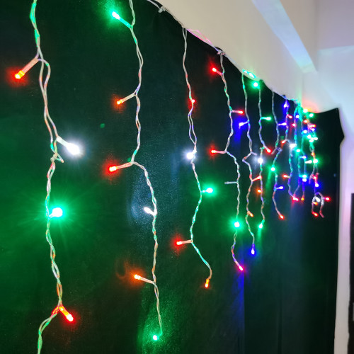 Гірлянда світлодіодна бахрома Novogod‘ko, 83 LED, багатокольорова, 3*0,6 м, мерехтіння