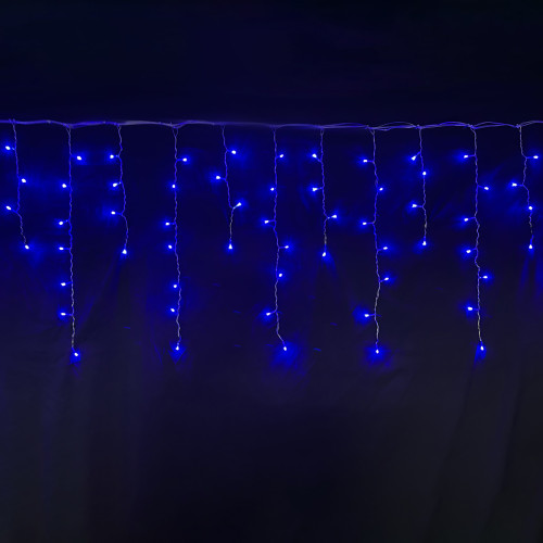 Гирлянда светодиодная бахрома Novogodko, 84 LED, синяя, 2,1х0,7 м, 8 режимов