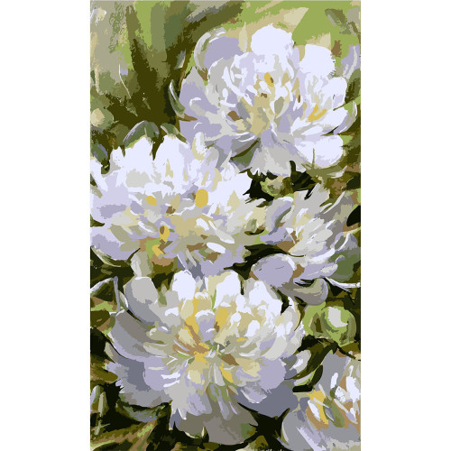 Картина по номерам SANTI Белые пионы 30x50 см