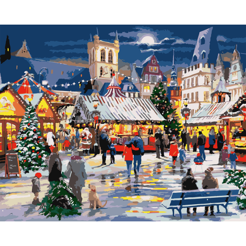 Картина по номерам SANTI Рождественская ярмарка 40x60 см