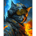 Картина за номерами SANTI Войовничий кіт-привид 40x50 см  ©zubenko_ai_art