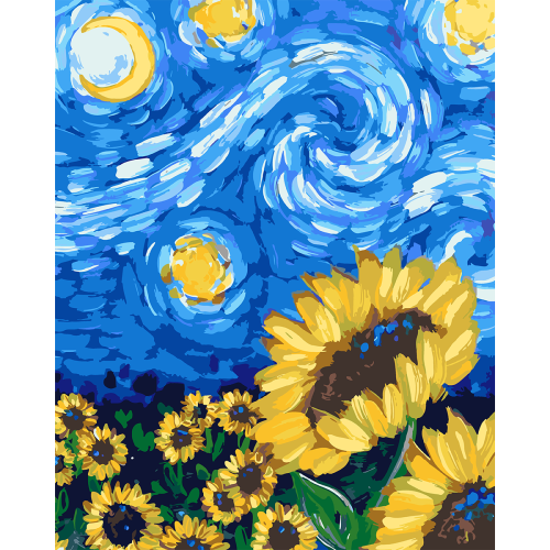 Картина за номерами Соняшник у стилі Ван Гога 40x50 см SANTI