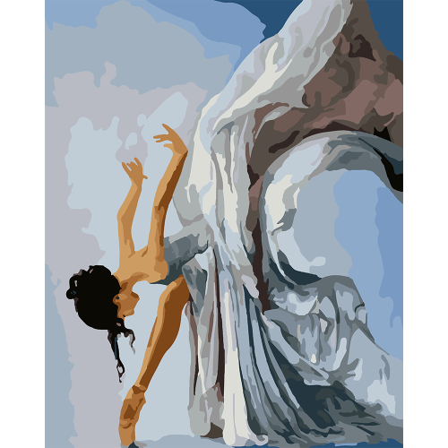 Картина по номерам Танец балерины, 40х50 см, SANTI