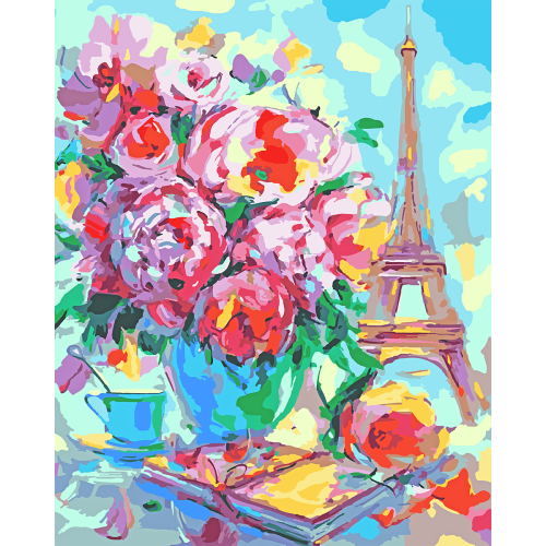 Картина по номерам Цветущий Париж, 40х50 см, SANTI