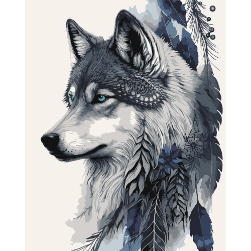 Картина по номерам SANTI Мифический волк, 40х50 см