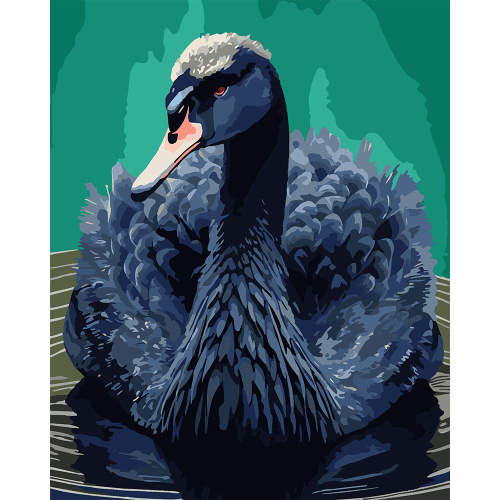 Картина по номерам SANTI Черный лебедь, 40х50 см