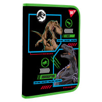 Папка факультативная YES пласт. на молнии FC Jurassic World с внтуренним карманом
