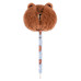 Ручка кулькова пухнаста YES Line Friends‘ Brown 0,7 мм синя
