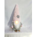 Новогодняя мягкая игрушка Novogodko Гном лыжник в розовом колпаке, 33 см, LED нос