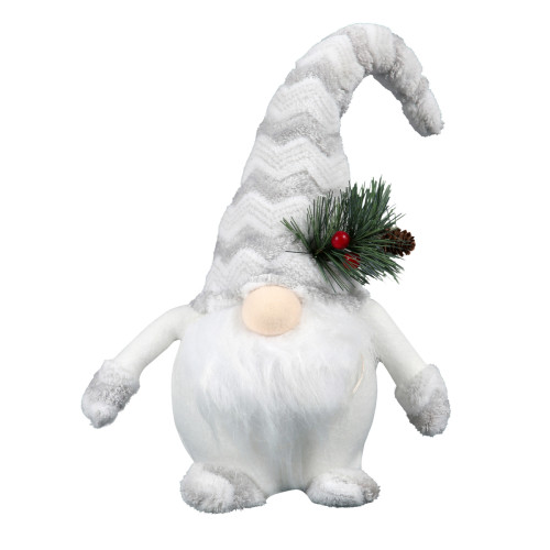 Новорічна м‘яка іграшка Novogod‘ko Гном білий, 35см, LED тіло