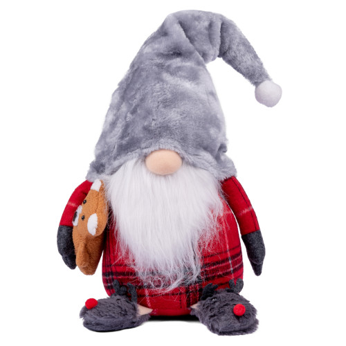 Новогодняя мягкая игрушка Novogodko Гном с игрушкой, 54 см