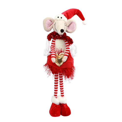 Новорічна м‘яка іграшка Novogod‘ko Мишеня Дівчинка в червоном, 56см