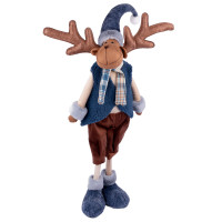 Новорічна м&lsquo;яка іграшка Novogod&lsquo;ko Олень в синьому жилеті, 68см