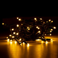 Электрогирлянда Novogodko уличная, 65 LED, IP65, белый теплый, зеленый провод, 12,25 м
