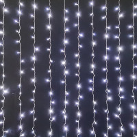 Электрогирлянда штора Novogodko, 238 LED, холодный белый, 2x2 м, 8 режимов