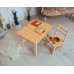 Детский стол и стул желтый, стол с ящиком WS-5441-4044